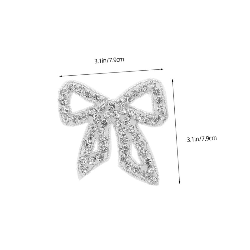 Silver Rhinestone Bow Patches for DIY Clothing Dresses Jeans Shoes Bags Accessories - Image 3