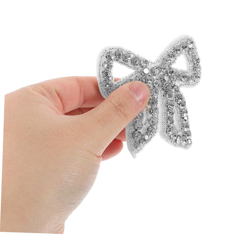 Silver Rhinestone Bow Patches for DIY Clothing Dresses Jeans Shoes Bags Accessories - Image 4