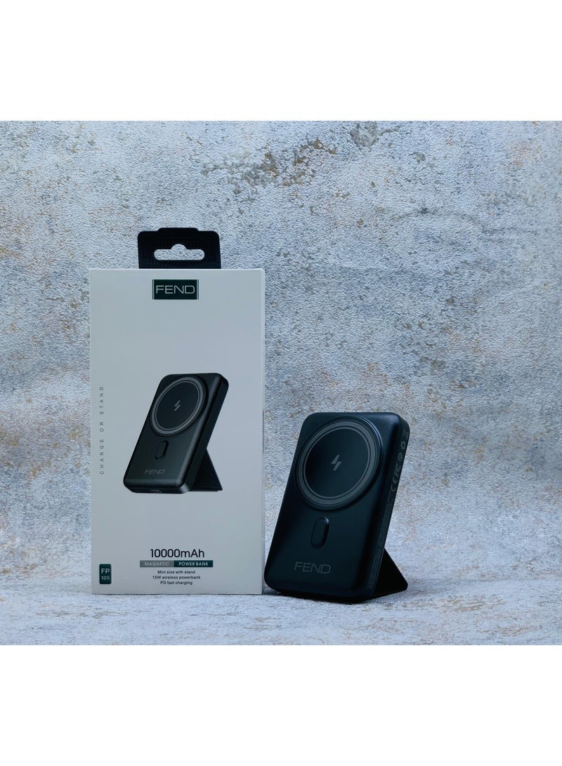 FEND FP105 Magnetic Power Bank – 10000mAh Portable Charger | 15W PD Fast Charging | Built-in Stand | Mini Compact Design | Magnetic Wireless Battery Pack for Smartphones & Accessories - Image 5