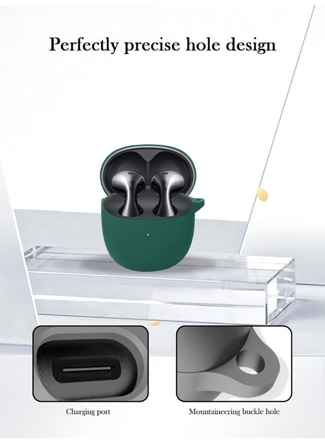 SJet Soft Silicone Protective Case Cover for Huawei FreeBuds 6 with Cleaner Kit and Keychain(Green) - Image 4