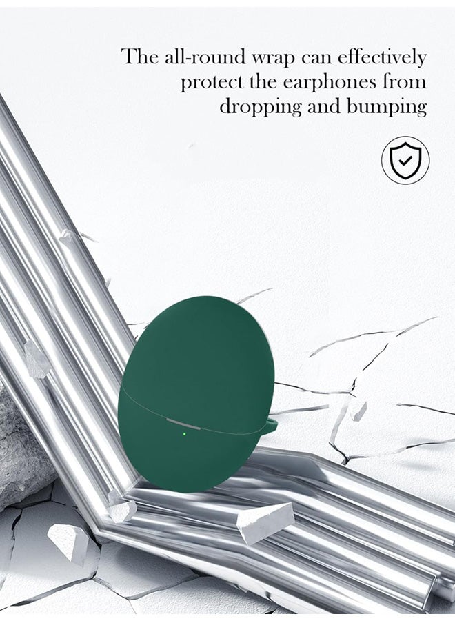 SJet Soft Silicone Protective Case Cover for Huawei FreeBuds 6 with Cleaner Kit and Keychain(Green) - Image 2