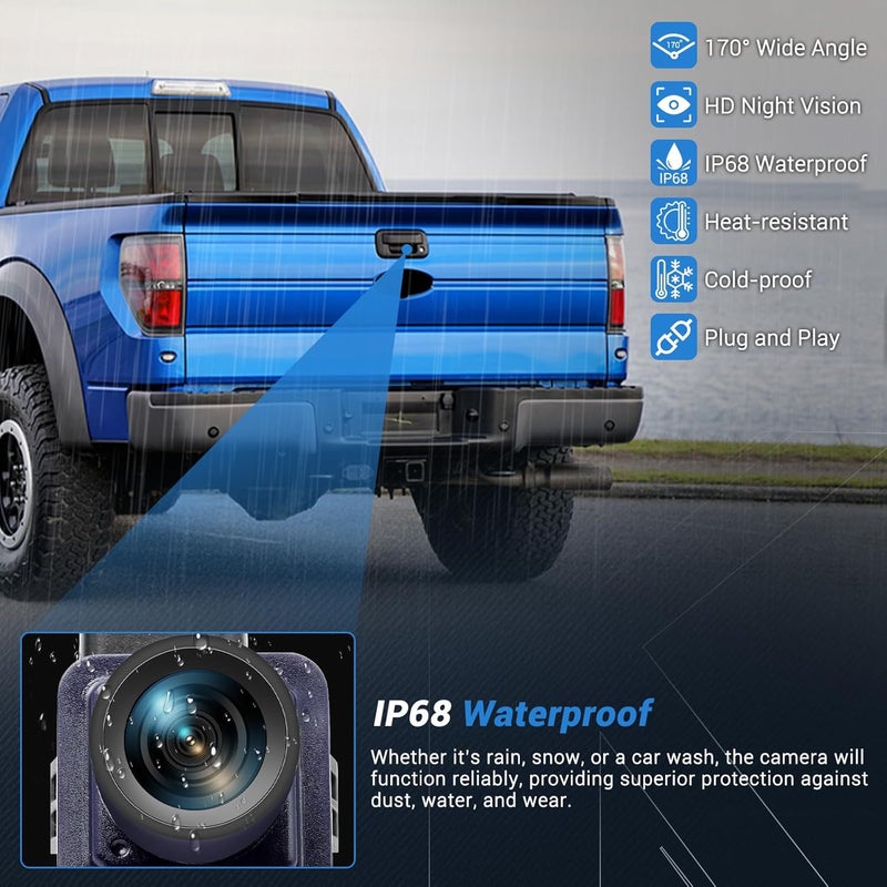 KUTTOLE HD Rear View Backup Camera for Ford F150, Mustang, Lincoln MKC - Image 5