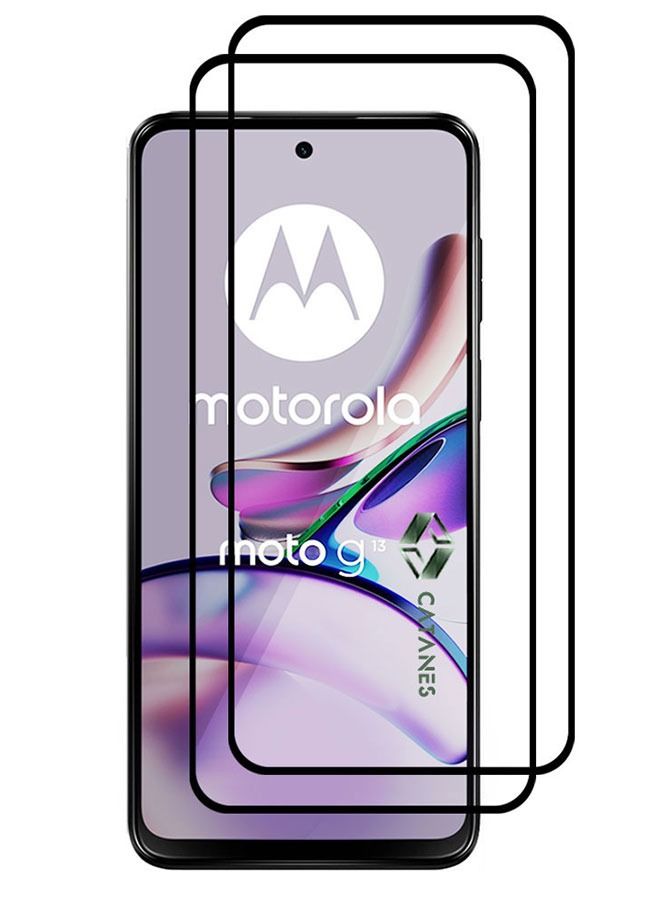CATANES 2 Pack For Motorola Moto G13 Screen Protector Tempered Glass Full Glue Back - Image 2