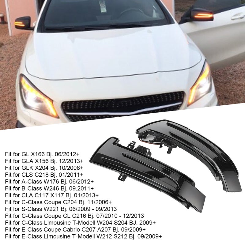 Rear View Mirror Turn Signal Light Dynamic LED Fits for Mercedes Benz c E /s CLa GLa CLS CLASS W176 W204 - Image 2