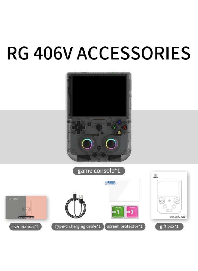 أنبيرنيك ألعاب أنبرنيك RG406V المحمولة، وحدة ألعاب أندرويد 13، شاشة IPS متعددة اللمس بحجم 4 إنش، تدعم بطارية 5500 مللي أمبير، جودة 1080p، DP، واي فاي، بلوتوث، لون أسود. - Image 2