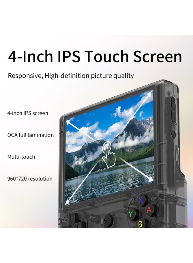 أنبيرنيك ألعاب أنبرنيك RG406V المحمولة، وحدة ألعاب أندرويد 13، شاشة IPS متعددة اللمس بحجم 4 إنش، تدعم بطارية 5500 مللي أمبير، جودة 1080p، DP، واي فاي، بلوتوث، لون أسود. - Image 4