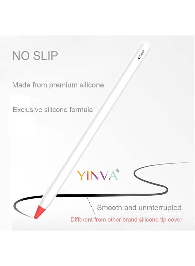YINVA غطاء متوافق مع رؤوس قلم أبل، أغطية سيليكون لملحقات قلم أبل الجيل الأول والثاني (30 قطعة، 10 ألوان) - Image 4