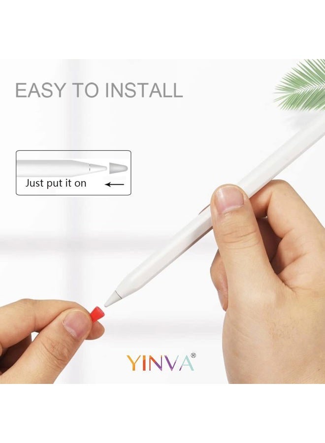 YINVA غطاء متوافق مع رؤوس قلم أبل، أغطية سيليكون لملحقات قلم أبل الجيل الأول والثاني (30 قطعة، 10 ألوان) - Image 5