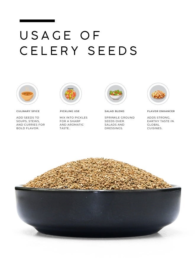 أباميك بذور الكرفس من عوافي ميل (Apium graveolens) | أجمود/أجمودا | بذور عطرية للمخللات، والصلصات، وملح الكرفس، وسلطة الكرنب، ومزيج التوابل - ١٠٠ غرام | ٣.٥ أونصة - Image 4