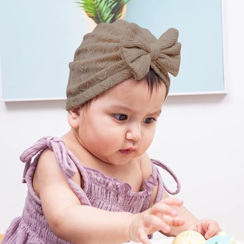 PALAY® 3pcs Cap for Baby Girl Boy, Lovely Bow Caps for Babies, Soft Warm Baby Cap 0-3 Month Baby Girl 3-12 Months, Infant Hat Newborns Shower Gifts - Image 5