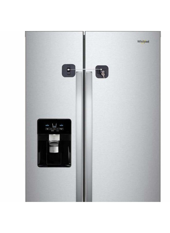 BAOWEIJD Refrigerator Lock, Fridge Lock with Keys, Freezer Lock and Child Safety Cabinet Lock with Strong Adhesive (Fridge Lock-Black 1Pack) - Image 3