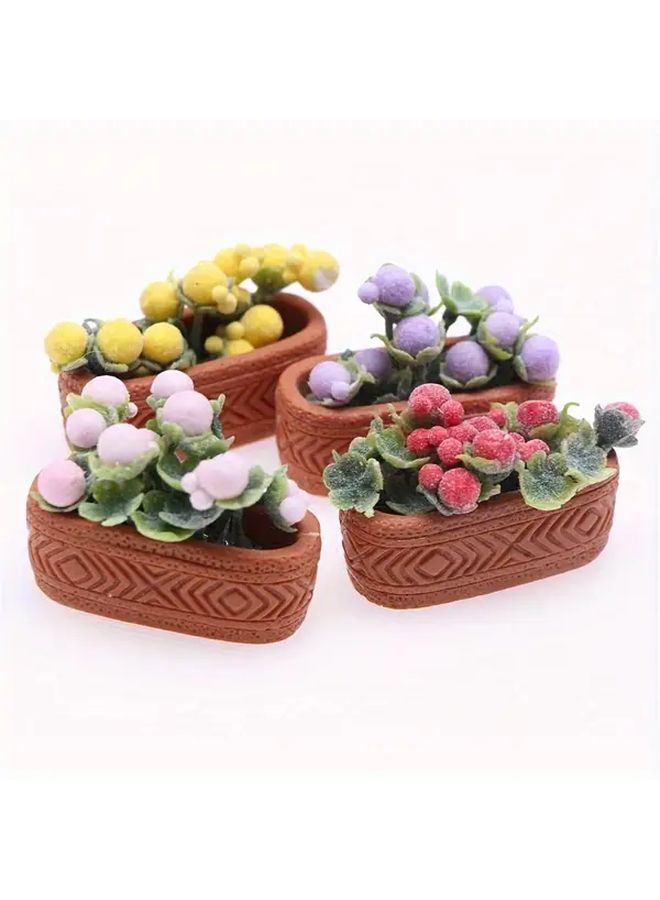 Yellow Miniature Artificial Potted Plant Model For Dollhouse DIY Decor - Image 2