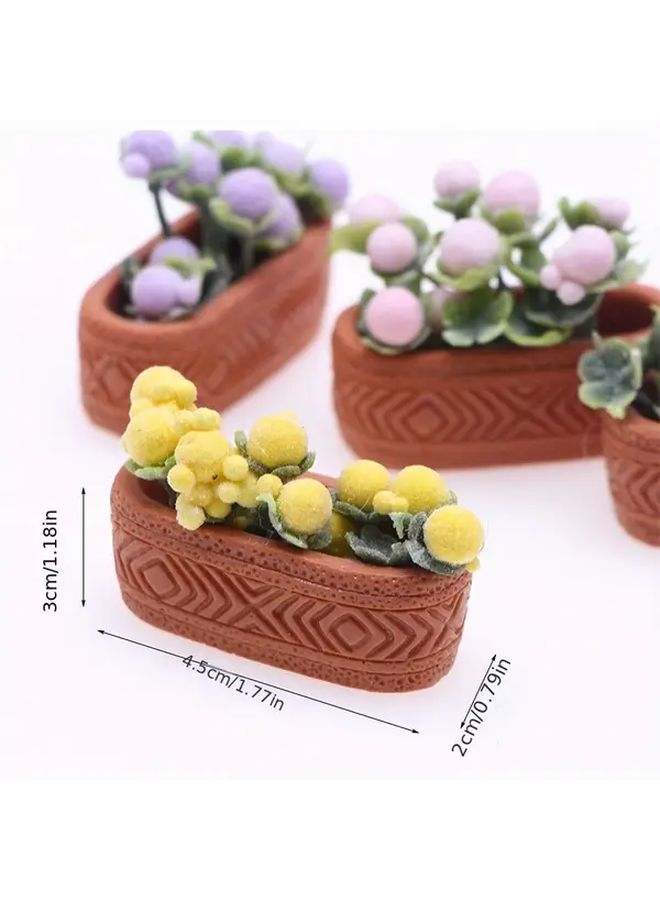 Yellow Miniature Artificial Potted Plant Model For Dollhouse DIY Decor - Image 3