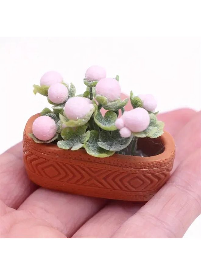 Yellow Miniature Artificial Potted Plant Model For Dollhouse DIY Decor - Image 4