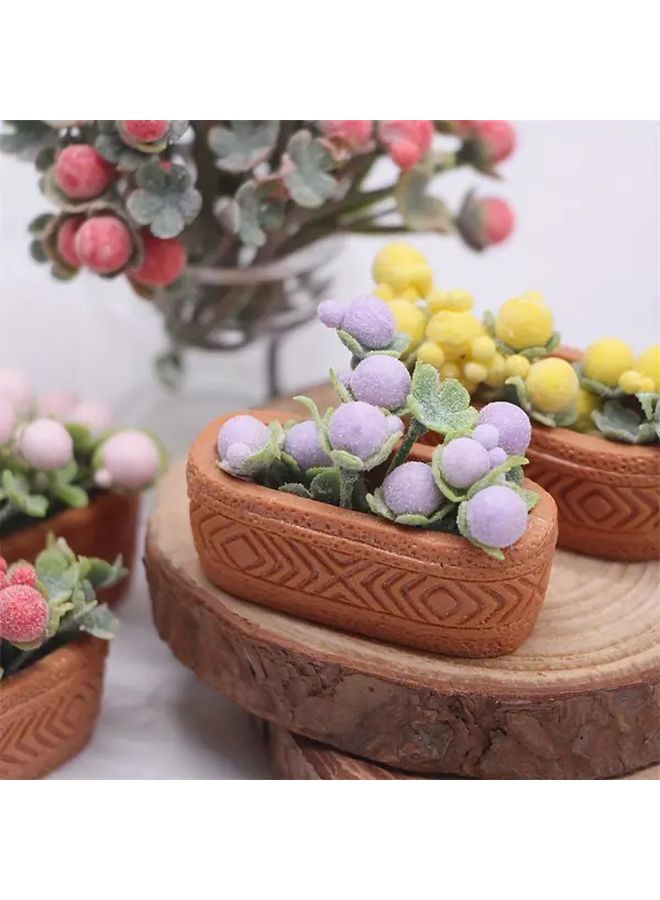 Yellow Miniature Artificial Potted Plant Model For Dollhouse DIY Decor - Image 5