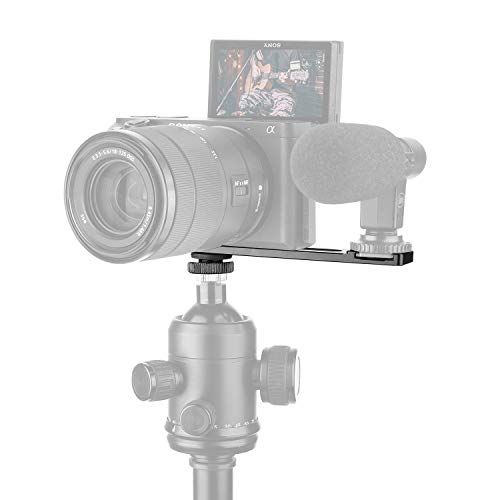 ChromLives Cold Shoe Bracket Extension Bar, Hot Shoe Extension, Microphone Mount with 1/4'' Tripod Screw Compatible with Mirrorless Camera Vlogging Sony A6400 6300 6500 6000 Zhiyun 4 DJI Osmo Pocket - Image 2