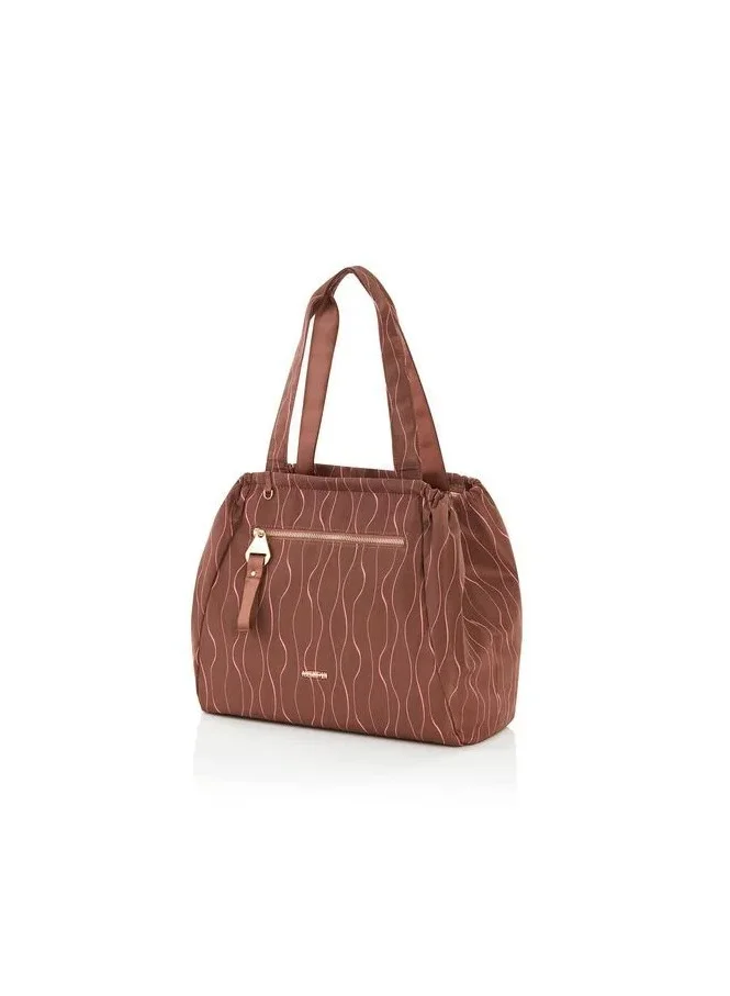 AMERICAN TOURISTER Alizee Day Small Tote Bag - Brown - 1 Year Global Warranty