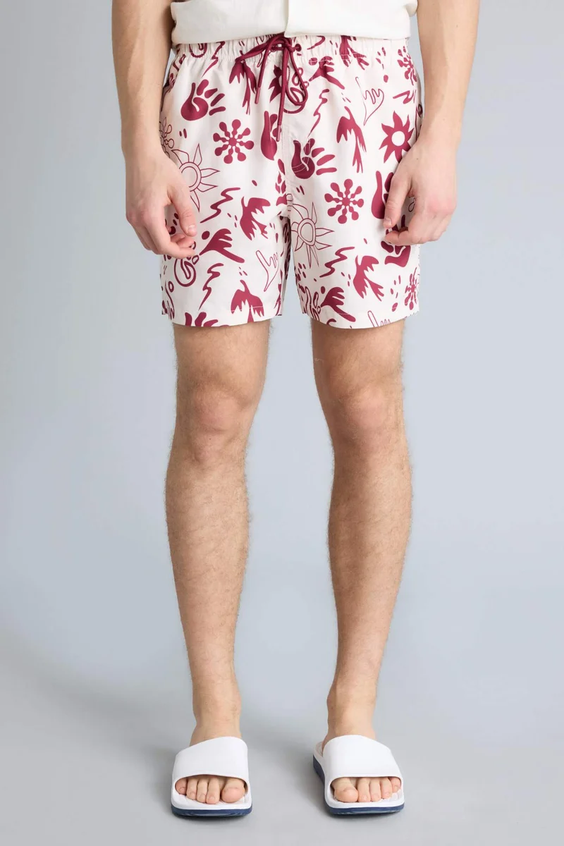 Defacto  Regular Fit Mesh Lined Knee Length Swim Shorts for Men | Best Price UAE