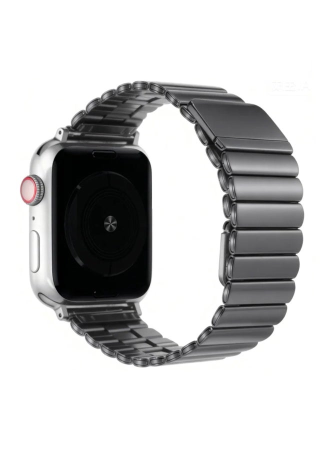 Compatible with Apple Watch Band 38mm 40mm 41mm 42mm for Women and Men,Magnetic Stainless Steel Strap Unique Strap Bands for iWatch Series 11/10/9/8/7/6/5/4/3/2/1/SE Titanium Gray
