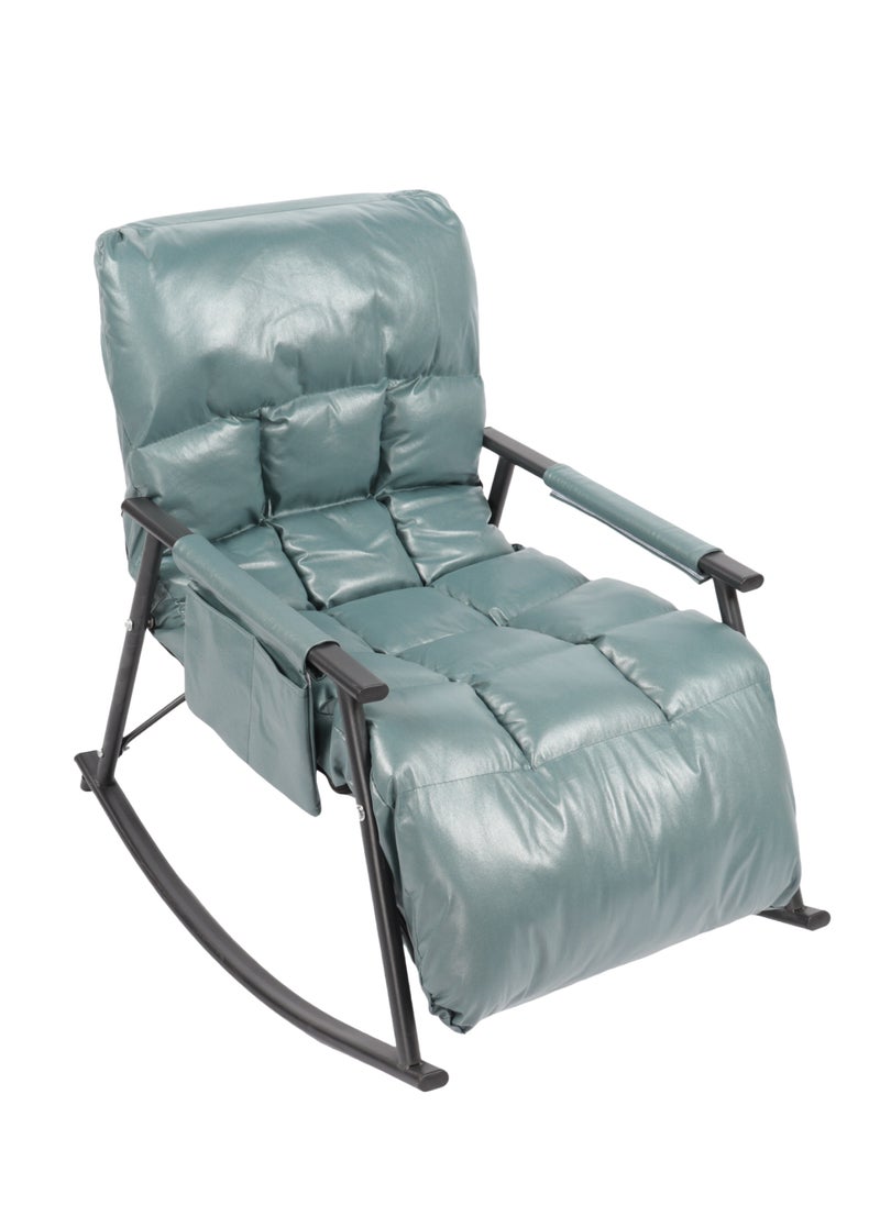 Modern Rocking Chair for Relaxation - Adjustable in 5 Positions, Perfect for Relaxing at Home or in the Garden - Olive Green
