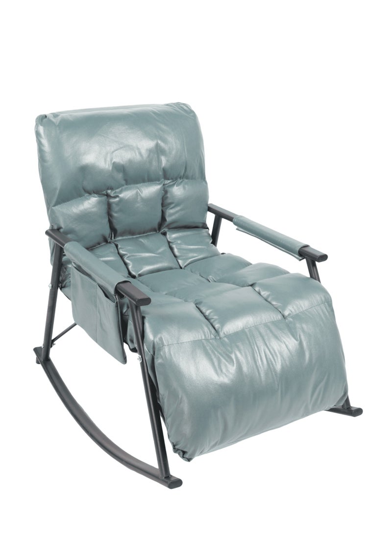 Modern Rocking Chair for Relaxation - Adjustable in 5 Positions, Perfect for Relaxing at Home or in the Garden - Olive Green