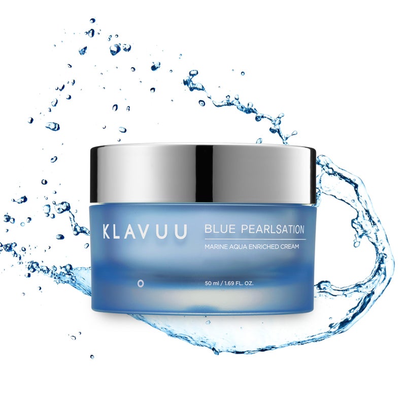 Klavuu BLUE PEARLSATION MARINE AQUA ENRICHED CREAM - Hypoallergenic Deep Moisturizer with Apple Water for Nourished, Balanced Skin, Perfect for Sensitive Skin Seeking Hydration and Radiance â€“ 1.69 floz - Image 1