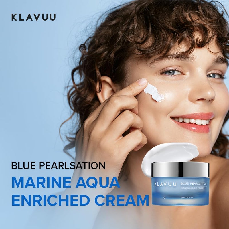 Klavuu BLUE PEARLSATION MARINE AQUA ENRICHED CREAM - Hypoallergenic Deep Moisturizer with Apple Water for Nourished, Balanced Skin, Perfect for Sensitive Skin Seeking Hydration and Radiance â€“ 1.69 floz - Image 2