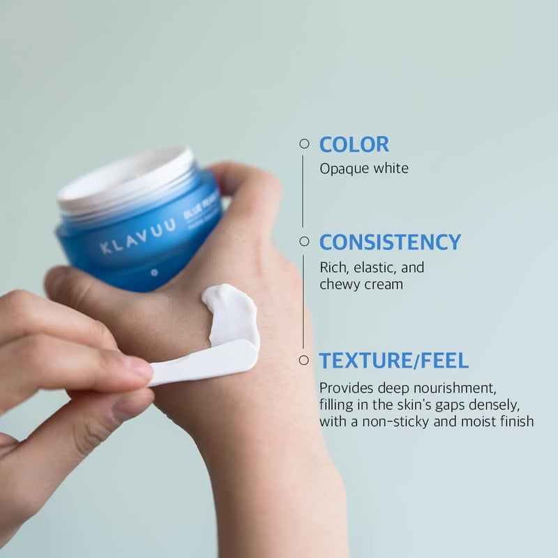 Klavuu BLUE PEARLSATION MARINE AQUA ENRICHED CREAM - Hypoallergenic Deep Moisturizer with Apple Water for Nourished, Balanced Skin, Perfect for Sensitive Skin Seeking Hydration and Radiance â€“ 1.69 floz - Image 5