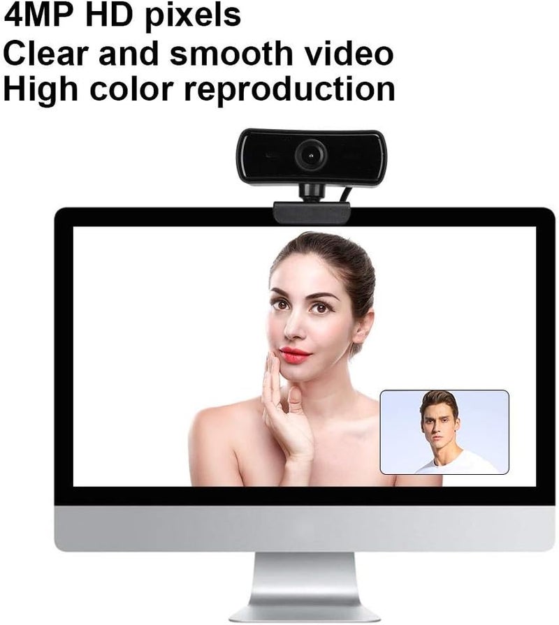 ciciglow 4K HD Webcam with Built-in Microphone, Widescreen HD USB Webcam, Streaming Computer Webcam for Live Streaming/Video Conferencing(Black) - Image 2