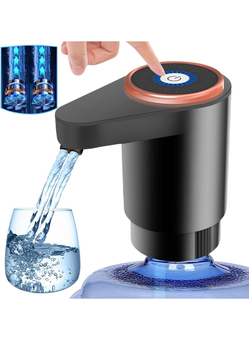 روك بو مضخة موزع المياه الكهربائية,مضخات مزدوجة عالية قوة الخيل,منافذ المياه المزدوجة,نوع-ج واجهة الشحن المحمولة الكهربائية مضخة المياه,USB C الشحن,للمكتب,المنزل,المطبخ الأسود - Image 1