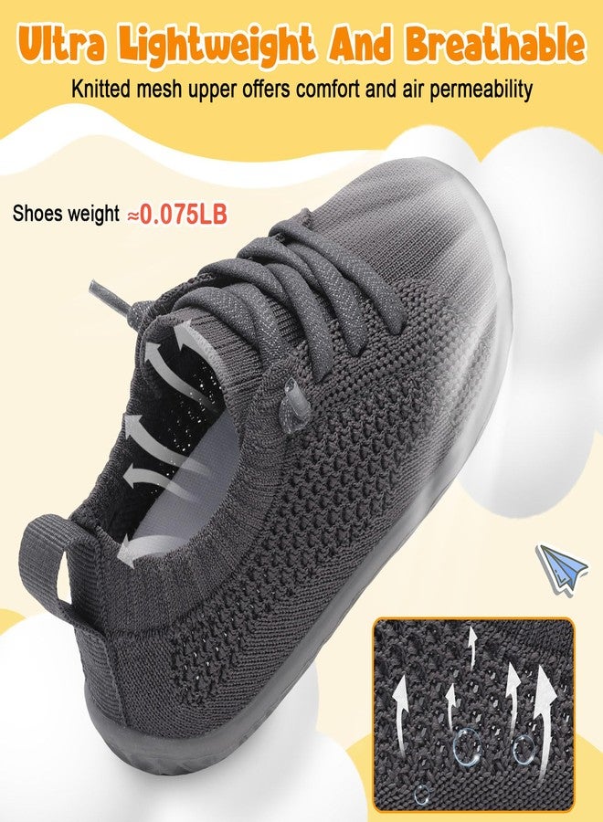 FEETCITY Lightweight Baby First Walking Shoes Boys Girls Slip On Shoes Breathable Baby Sock Shoe Barefoot Infant Sneakers, Grey, 12-18 Months - Image 4
