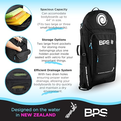 BPS New Zealand Universal Bodyboard Bag (2 to 3 Board Capacity) - Made from Recycled Plastic Bottles - Image 4