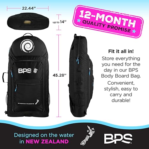 BPS New Zealand Universal Bodyboard Bag (2 to 3 Board Capacity) - Made from Recycled Plastic Bottles - Image 2