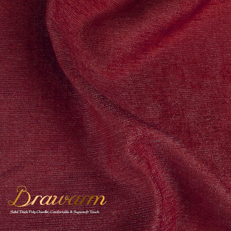 BRAWARM Throw Pillow Covers 20x20 Inches - Burgundy Chenille Pillow Covers Pack of 2, Solid Dyed Soft Chenille Pillow Cases for Couch Sofa Bed Home Decoration - Image 4