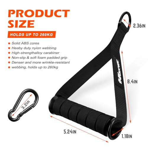 HOXWC Cable Machine Handles, Replacement Gym Equipment, Heavy Duty Exercise Handle for Pulldowns, Chest flys, Shoulder Exercises, Strength Trainer, tricep Workouts, Home Gym Cable Attachments - Image 4