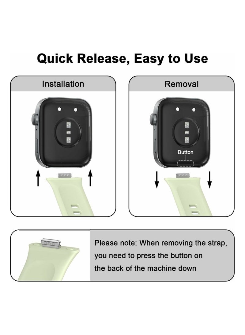 Silicone Strap Compatible with Huawei Watch Fit 3, Adjustable Silicone Sport Watch Band Replacement Wristband for Men Women (Light Green) - Image 2
