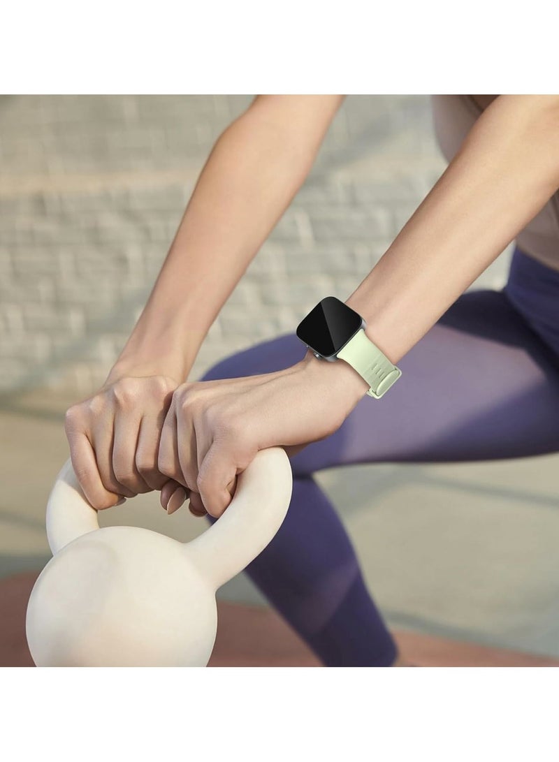 Silicone Strap Compatible with Huawei Watch Fit 3, Adjustable Silicone Sport Watch Band Replacement Wristband for Men Women (Light Green) - Image 3