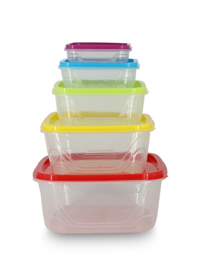 Rahalife Stackable Storage Container Box With 5 Adjustable Inner Boxes 1.4 Litre, Plastic Organizer Box For Food, Storing Toys, Embroidery Accessories, Spools, Hardware Storage Tubes,Etc  - Image 1