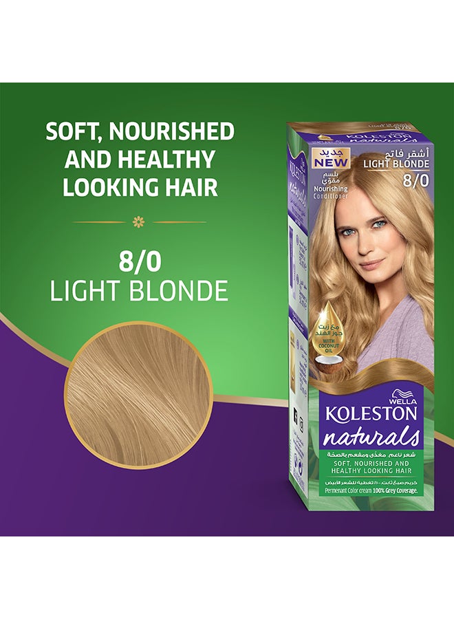 WELLA Koleston Naturals Hair Color 8/0 Light Blonde 50ml+50ml+10ml - Image 2