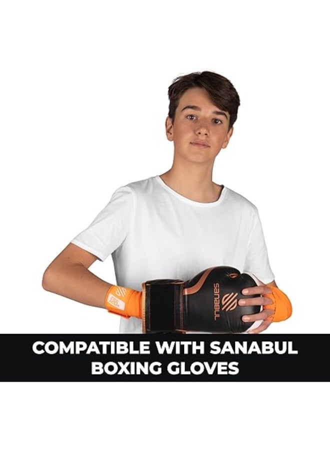 Sanabul  Elastic 120 Inch Boxing Hand Wraps | Kickboxing Handwraps For Boxing Gloves For Men, Women, And Kids | Muay Thai Mma Hand Wraps | Orange - Image 4