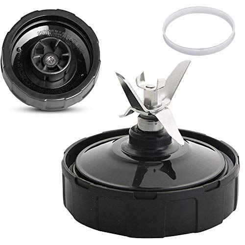 NLSD Ninja Blender Replacement Parts - Bottom Blade 6 Fins and 1 Gasket Rubber for Nutri Ninja Auto iQ BL480, BL480D, BL482, BL456 Blenders (FEMALE FINS ONLY) - Image 1