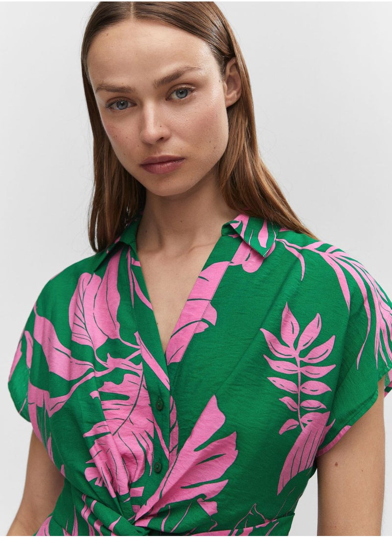 MANGO - Front Knot Detail Dress - Image 1