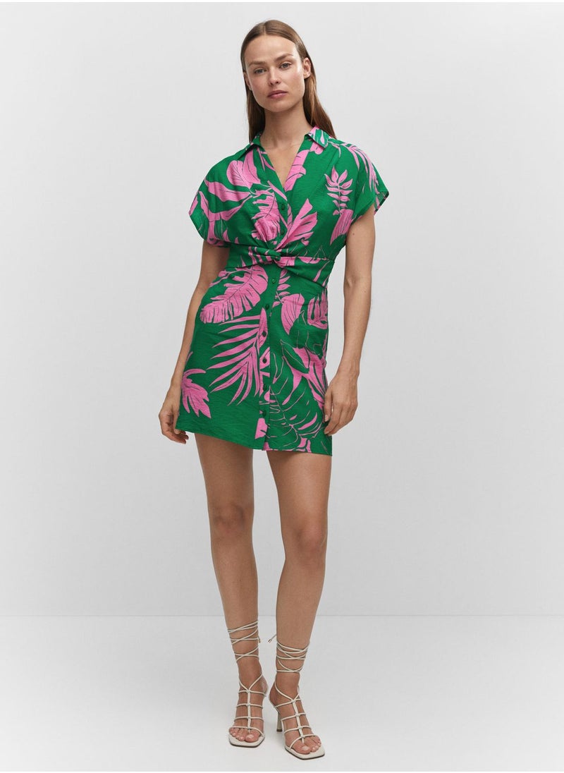 MANGO - Front Knot Detail Dress - Image 1