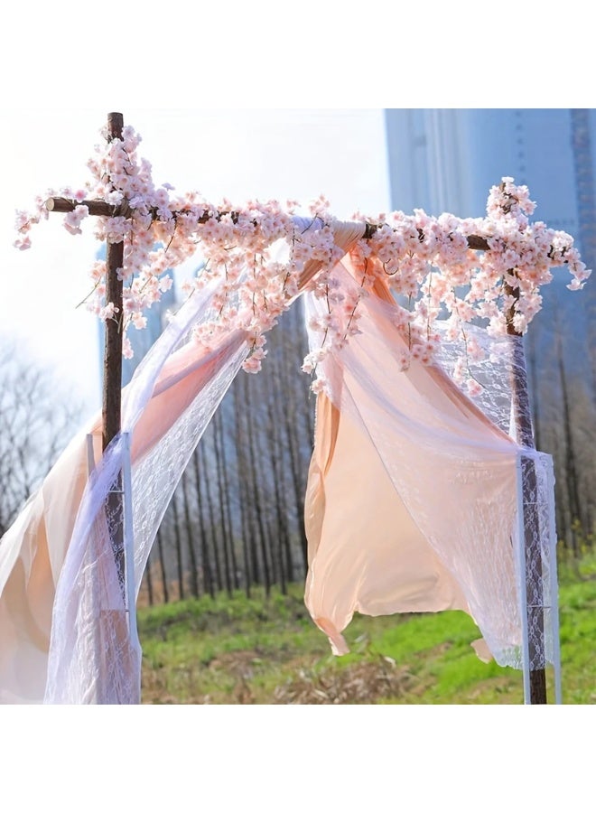 Goolsky Cherry Blossom Garland - Vibrant Artificial Sakura Flowers Vine for Home, Garden, Wedding, Party Decor - No Power Required, Easy Installation, Realistic Petals, Weather-Resistant, Reusable, and Perfect for Indoor Outdoor Decor  - Image 2