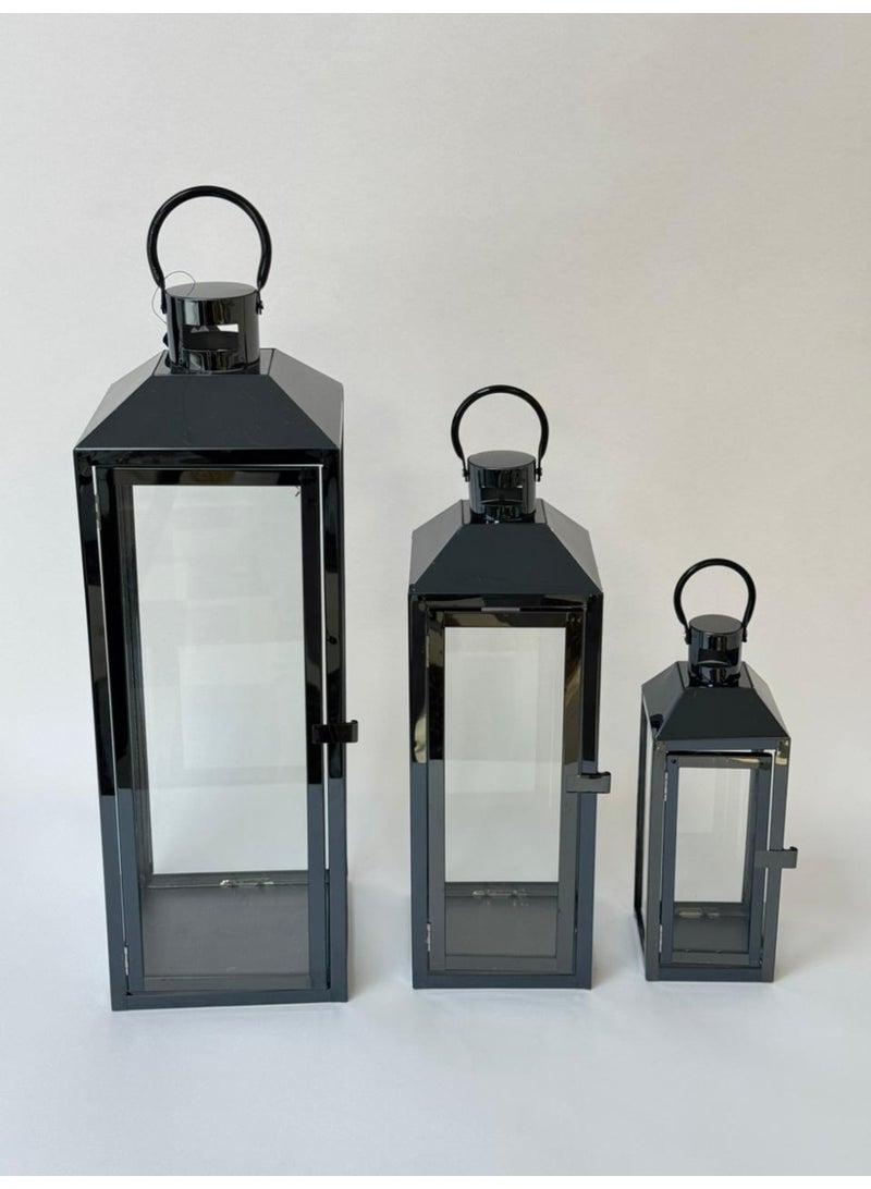 ليفينج طقم فوانيس معدنية بزجاج: إضاءة دافئة وأناقة متكاملة - Image 5