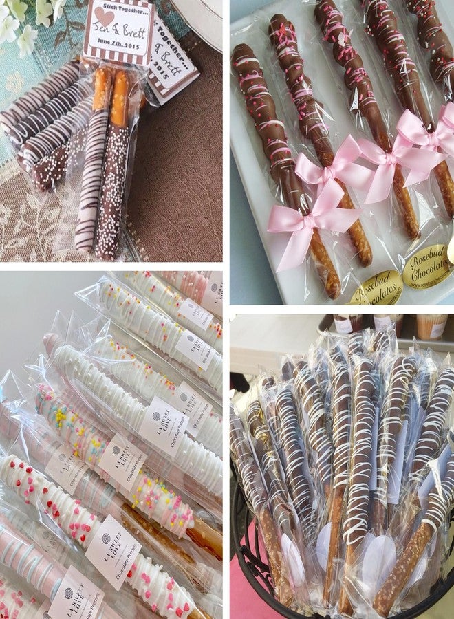 WIKDAY 200PCS Pretzel Rod Bags 2X10 Inches Self Sealing Cellophane Bags Stick Treat Sealable Clear Plastic with Seal for Gift Giving, Packaging Candy, Snack, Products, Party Favors - Image 3