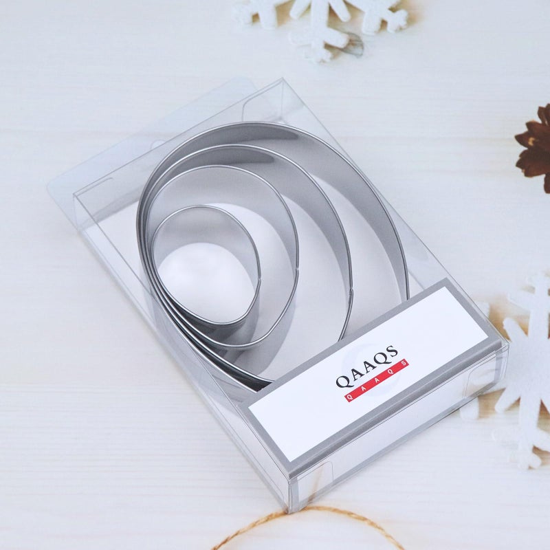 QAAQS Large Egg Cookie Cutter Set in Different Sizes - 5 Inch, 4 Inch, 3 Inch, 2 Inch - 4 Piece - Stainelss Steel - Image 5