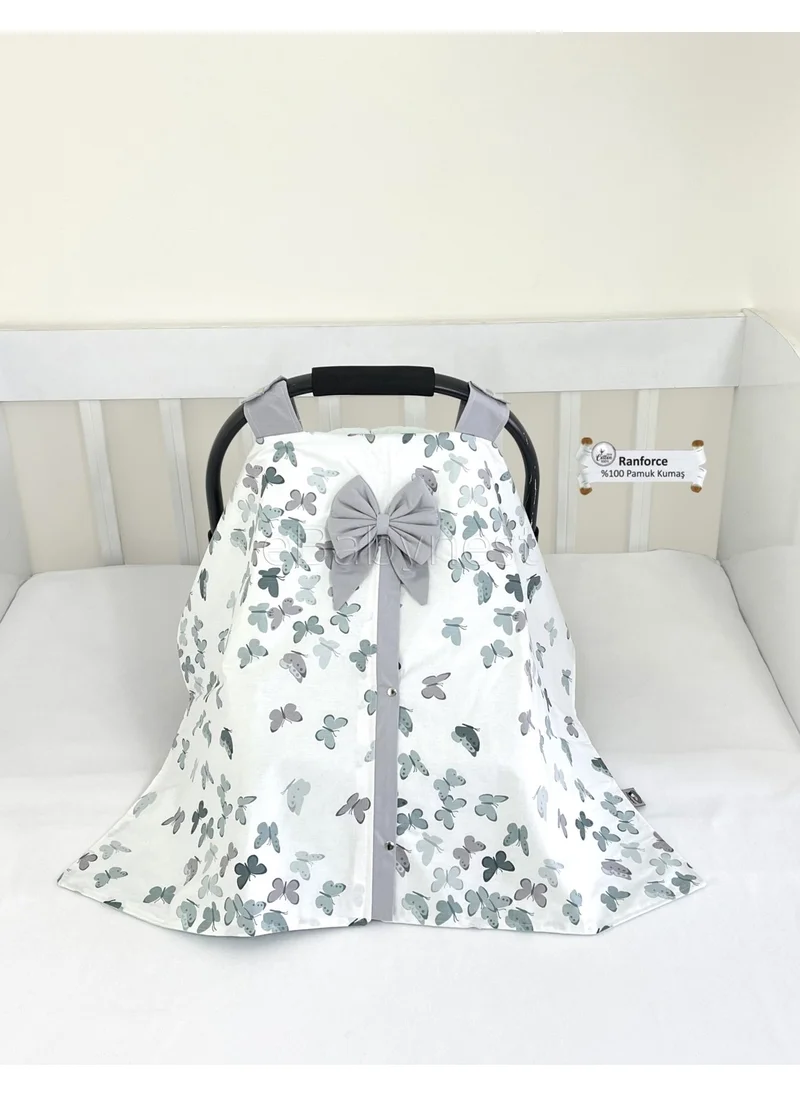 Ebabynest Butterfly Series Water Green Gray Stroller Cover