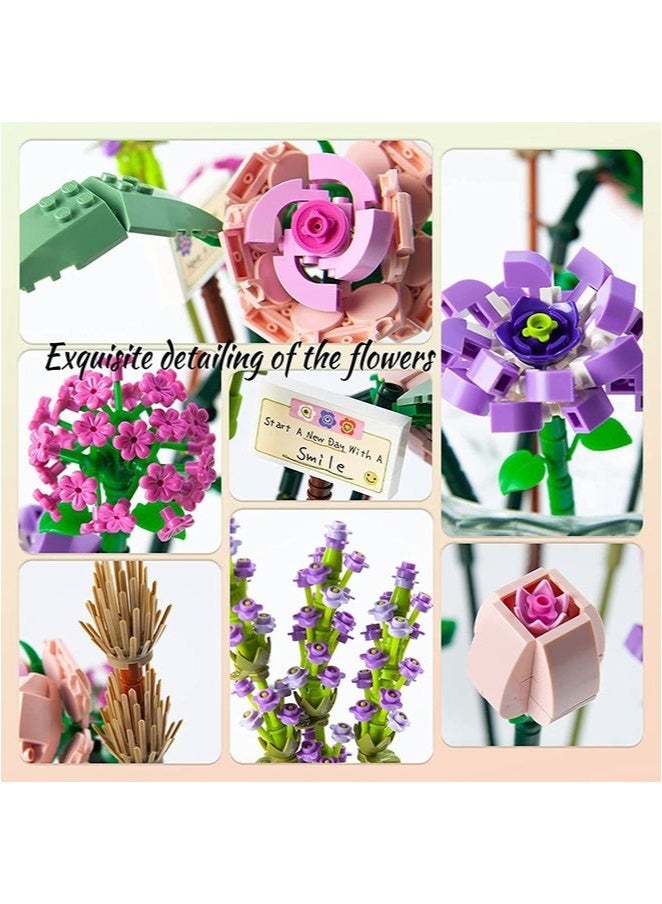 Block Bouquet, Small Particles Assembly Toys, 547 Blocks, Cultivate Children's Concentration Puzzles, Suitable for 6 Years Old + Child  - Image 4