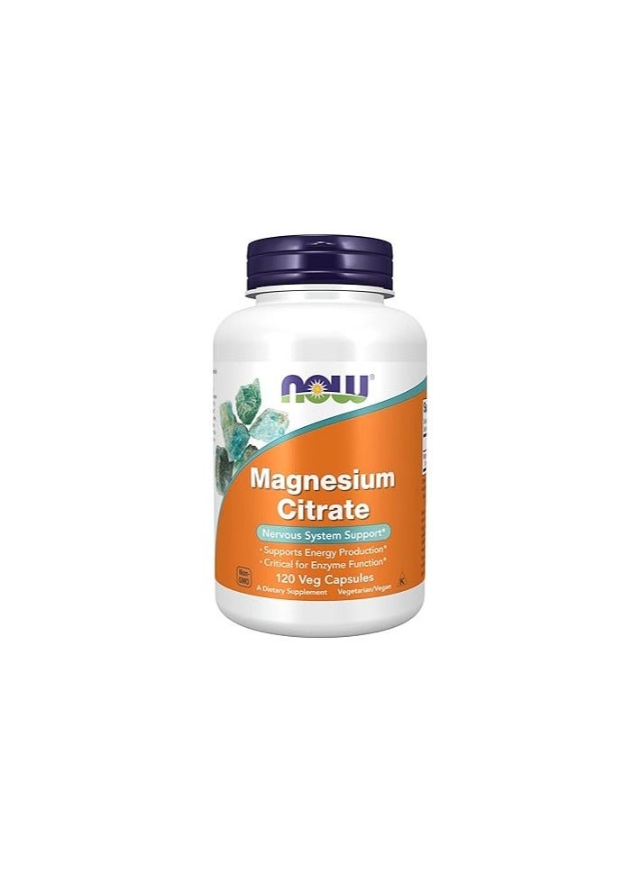 NOW MAGNESIUM CITRATE 400MG 120 VEG CAPSULES